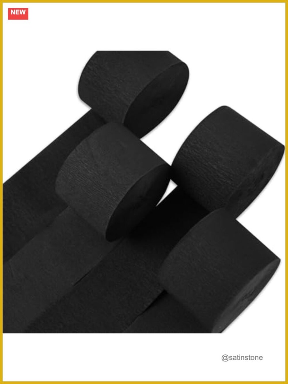 Black Crepe Paper Streamers 328 ft Party Decorations 4 Rolls